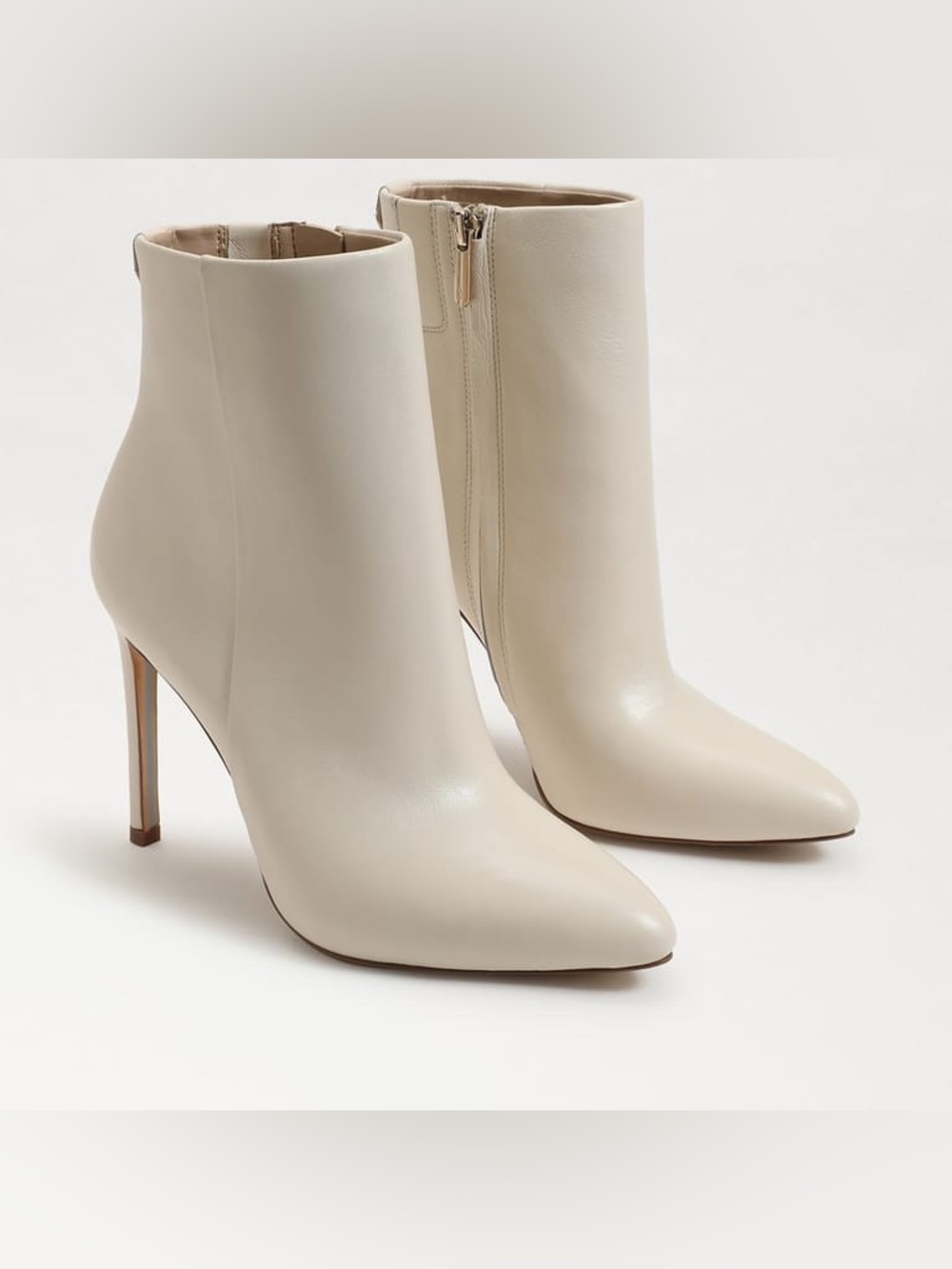 Sam Edelman Wrenley Ivory Leather Booties (Style 13326L4100)
